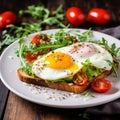 healthy breakfast toast with egg