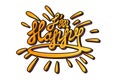 I am happy graffiti style slogan. Vector inscription. Design for T-Shirt retro, Sticker, emblem, logo, background. Bright summer