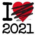 A heart crossed out to mean that 2021 was a bad year to be forgotten.