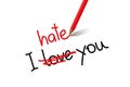 I hate love you typography Royalty Free Stock Photo