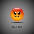 I hate you bad emoji Royalty Free Stock Photo
