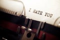 I hate you phrase Royalty Free Stock Photo
