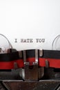 I hate you phrase Royalty Free Stock Photo