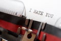 I hate you phrase Royalty Free Stock Photo