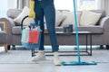 I have all my best cleaning products ready. an unrecognizable woman holding a bucket of cleaning detergent before Royalty Free Stock Photo