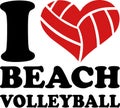 I Heart Beach Volleyball Royalty Free Stock Photo