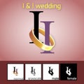 i and i Letter With Wedding Ring Logo. - Vector Royalty Free Stock Photo