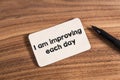 I am improving each day word Royalty Free Stock Photo