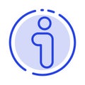 I, Info, Information, Interface Blue Dotted Line Line Icon