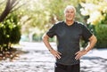 I just feel better when I keep active. Portrait of a senior man out for a run. Royalty Free Stock Photo