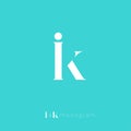 I and K monogram. Letter I and Letter K crossed letters, combined letters initials.