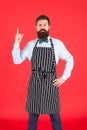 I know everything about cooking. Bearded man chef cooking. Hipster cooking home or restaurant. Modern cafe concept
