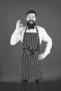 I know everything about cooking. Bearded man chef cooking. Hipster cooking home or restaurant. Modern cafe concept