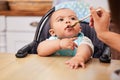 I know where milk comes from, where did this come from. a mother feeding her adorable baby boy.