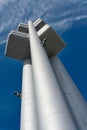 The Å½iÅ¾kov television tower In the Å½iÅ¾kov district of Prague from below Royalty Free Stock Photo