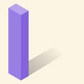 I letter in isometric 3d style with shadow Royalty Free Stock Photo