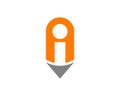 i letter pencil logo template Royalty Free Stock Photo