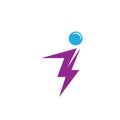 I letter thunder icon illustration vector design