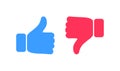 I like, dislike the icon set. Thumb up and down symbol. Sign good and bad choice vector