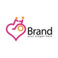 Disabled people Love Logo, flat design. Vector Illustration on white background Royalty Free Stock Photo