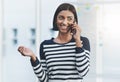 I look forward to further successful dealings with you. a young businesswoman making phone calls in her office. Royalty Free Stock Photo