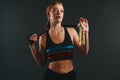 When I lost all my excuses, I found all my results. Studio shot of a sporty young woman posing with a skipping rope Royalty Free Stock Photo