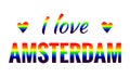 I love Amsterdam rainbow lettering with hearts