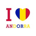 I Love Andorra with heart flag shape Vector