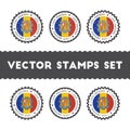 I Love Andorra vector stamps set.