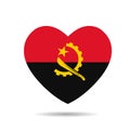 I love Angola. Angola flag heart vector illustration isolated on white background