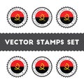 I Love Angola vector stamps set.