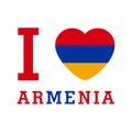 I Love Armenia with heart flag shape Vector