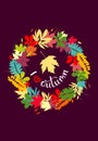 I love autumn background with multicolor leaves. Vector illustr