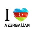 I love Azerbaijan flag color scribbled heart