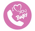 I Love Baby Phone Icon Design Royalty Free Stock Photo