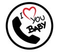 I Love Baby Phone Icon Design Royalty Free Stock Photo