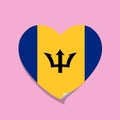 I love Barbados flag heart