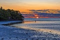 Golden Sunrise at Anne`s Beach, The Florida Keys Royalty Free Stock Photo