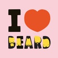 I love beard vector illustration Royalty Free Stock Photo