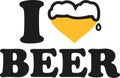 I love beer with beer heart Royalty Free Stock Photo