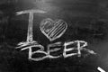 I love beer the inscription chalk on a blackboard Royalty Free Stock Photo