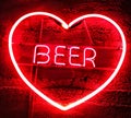 I love beer neon sign. Royalty Free Stock Photo