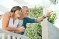 I love being in nature with you. a mature couple enjoying the view from their back yard. Royalty Free Stock Photo