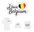 I love Belgium Logo, Heart Flag