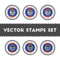 I Love Belize vector stamps set.