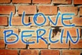 I love Berlin - concept image with text written on a brick wall