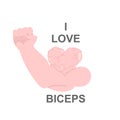 I love biceps. Muscle sweetheart. Hand bodybuilder with huge mu