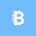 I love bitcoin vector icon
