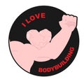 I love bodybuilding. Muscle biceps sweetheart. Hand athlete wit