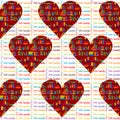 I Love Books Seamless Background With Hearts Made From Books
